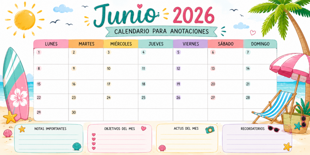 Planifica, organiza y disfruta cada día del mes Junio llega con energía, color y muchas ganas de cerrar el curso con buena organización. Este recopilatorio incluye varios modelos de calendario [&hellip;]