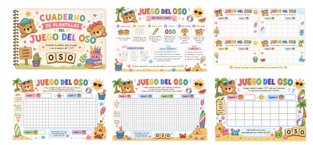 Piensa, escribe y gana… ¡sé el maestro del OSO! Este cuaderno de plantillas del Juego del OSO es una propuesta divertida y educativa para los últimos días de clase. Ideal [&hellip;]