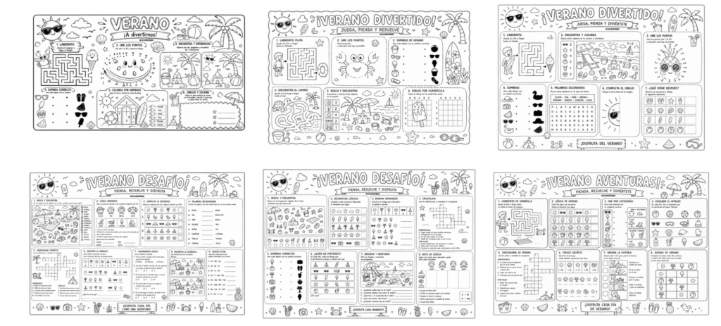 Juegos, retos y pasatiempos para un verano educativo El verano es el momento perfecto para seguir aprendiendo de forma relajada y divertida. Estos manteles de actividades veraniegas son ideales para [&hellip;]