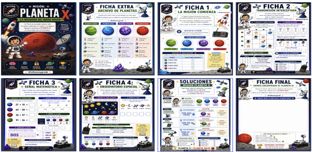 🚀 MISIÓN PLANETA X: Una aventura de lógica, observación y pensamiento matemático para Primaria Si buscas un material educativo diferente, motivador y lleno de misterio, esta propuesta encantará a tu [&hellip;]