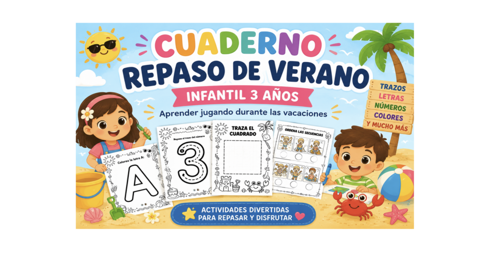 Cuaderno de Repaso de Verano para Infantil 3 Años: Aprender jugando durante las vacaciones Las vacaciones de verano son una oportunidad perfecta para que los más pequeños sigan desarrollando habilidades [&hellip;]