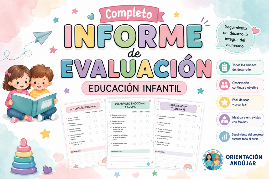   La evaluación en Educación Infantil constituye una herramienta fundamental para conocer el desarrollo integral de los niños y niñas, detectar fortalezas, identificar posibles necesidades de apoyo y planificar actuaciones [&hellip;]