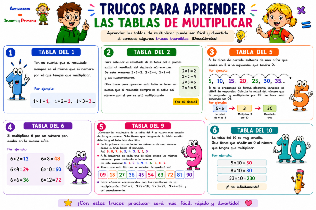 Aprender las tablas de multiplicar puede parecer un reto… ¡pero con estos trucazos se convierte en un juego! Este recopilatorio reúne estrategias visuales, juegos y recursos manipulativos para que los [&hellip;]