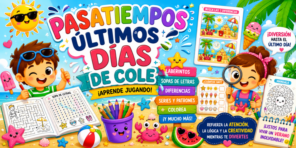 Los últimos días de clase son una oportunidad perfecta para seguir aprendiendo de forma relajada mientras celebramos todo lo vivido durante el curso escolar. Por eso, hoy compartimos un fantástico [&hellip;]