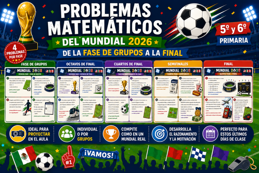 Con la llegada del Mundial 2026 y el final del curso escolar, compartimos una propuesta educativa que combina dos ingredientes que suelen entusiasmar al alumnado: las matemáticas y el fútbol. [&hellip;]