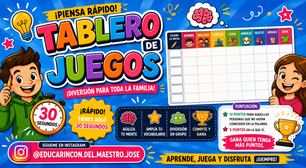 Durante las vacaciones de verano también hay tiempo para aprender, pensar y compartir momentos divertidos en familia. Por eso, hoy compartimos un recurso sencillo, dinámico y muy entretenido: un tablero [&hellip;]