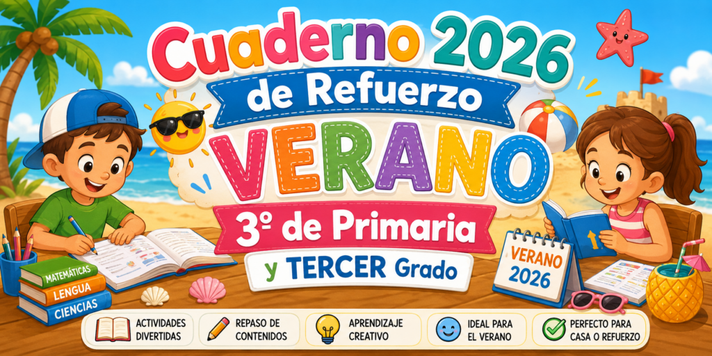 &nbsp; El verano es el momento ideal para descansar… pero también para seguir aprendiendo de forma relajada, creativa y divertida. Este Cuaderno 2026 de Refuerzo de Verano para 3º de [&hellip;]