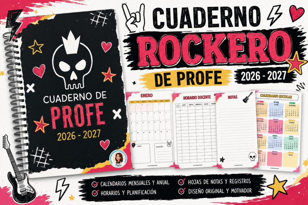 Si eres de los que piensa que la organización también puede tener personalidad, este Cuaderno Rockero de Profe 2026–2027 está hecho para ti. Una agenda docente con un diseño original, [&hellip;]