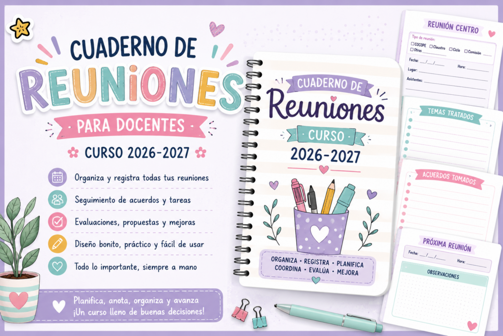 Organizar toda la información que se genera durante un curso escolar no siempre resulta sencillo. Reuniones de centro, claustros, ciclos, comisiones, evaluaciones, tutorías, excursiones y acuerdos importantes pueden acumularse rápidamente [&hellip;]