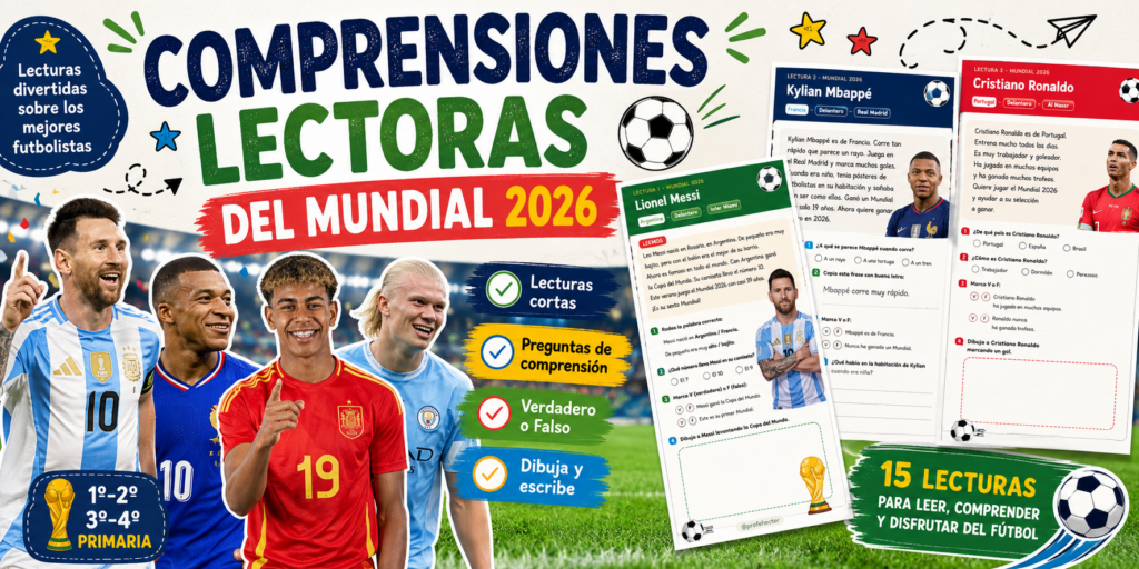 El Mundial de Fútbol 2026 despierta la ilusión de millones de niños y niñas en todo el mundo. Aprovechando este acontecimiento deportivo, hoy compartimos un fantástico cuaderno de comprensiones lectoras [&hellip;]