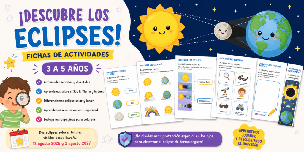 Los próximos eclipses solares que podrán observarse desde España son una oportunidad perfecta para despertar la curiosidad de los más pequeños por el espacio y la astronomía. Por ello, hoy [&hellip;]