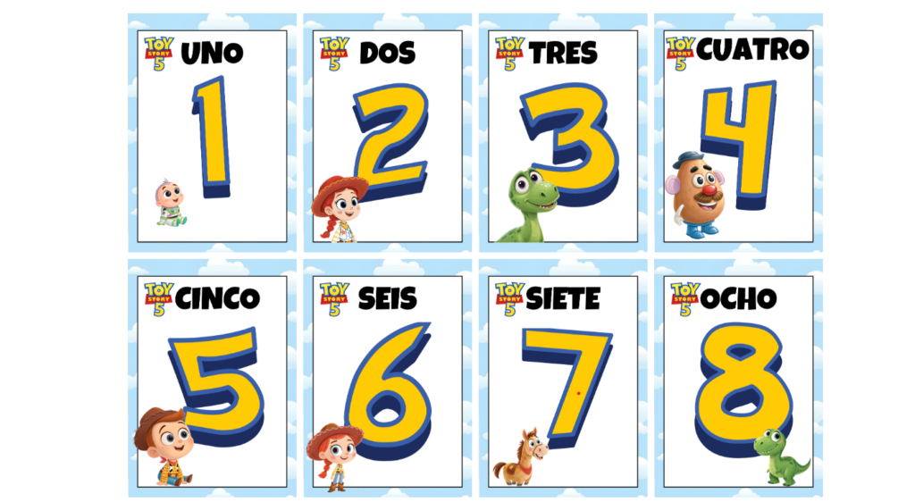 Carteles numeros TOY STORY decora tu clase