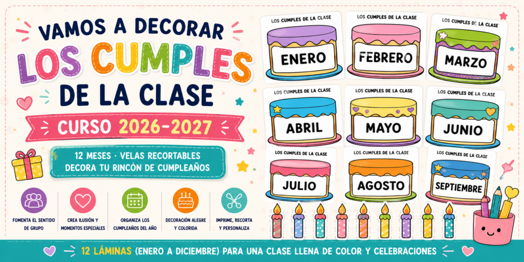 Los cumpleaños son momentos muy especiales para nuestros alumnos y alumnas y, además, una estupenda oportunidad para seguir creando sentimiento de grupo, ilusión y pertenencia dentro del aula. Por eso, [&hellip;]