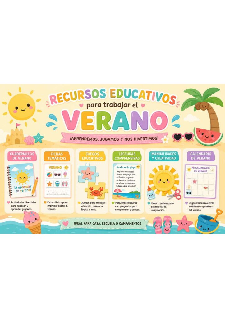 ¿Buscas un recurso completo para que los peques aprendan y se diviertan durante las vacaciones? 🌴☀️ Este cuadernillo de actividades de verano está diseñado para que niños y niñas de [&hellip;]