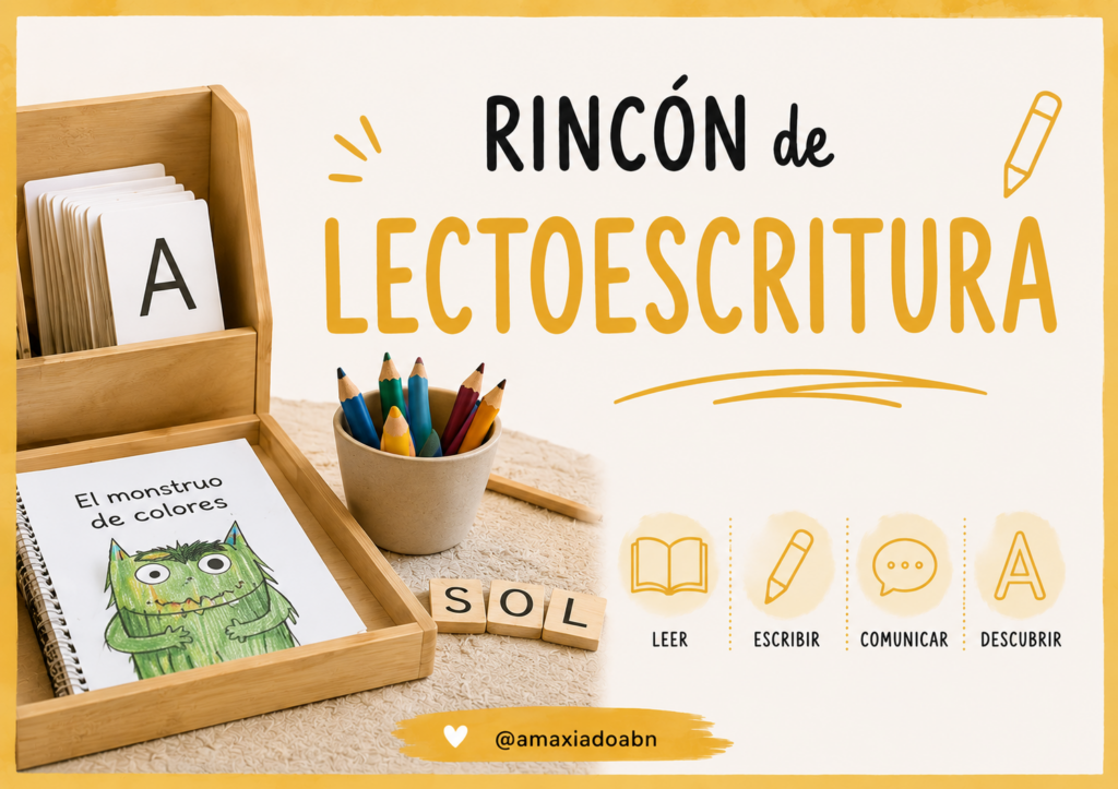 💚 Montamos mi rincón de lecto-escritura en Infantil Un espacio donde las palabras cobran vida El rincón de lecto-escritura es mucho más que un lugar para aprender letras: es un [&hellip;]