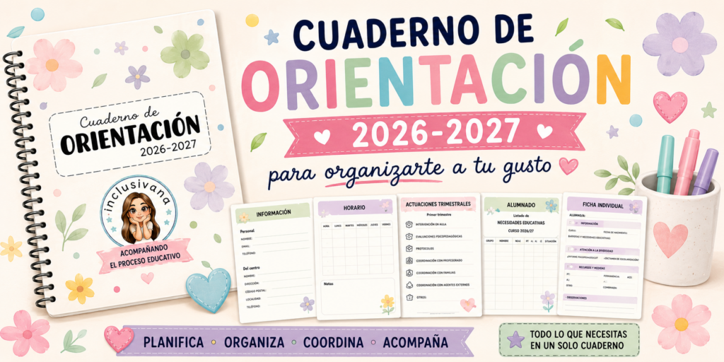 Organizar el trabajo diario de orientación educativa implica gestionar muchísima información: alumnado, necesidades educativas, reuniones, coordinación con familias y profesorado, actuaciones, seguimiento, evaluación… Por eso compartimos este completo Cuaderno de [&hellip;]