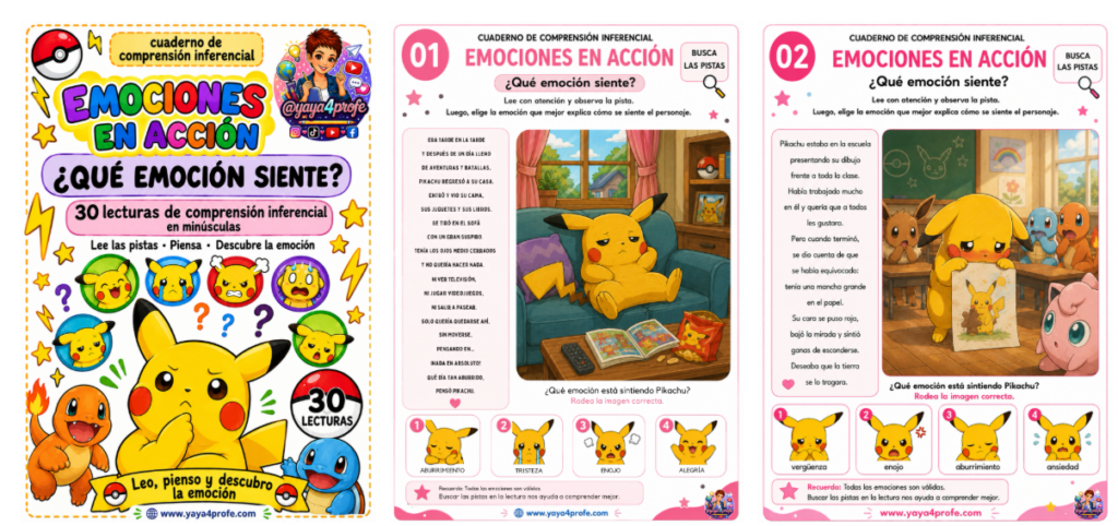 Este recurso está pensado para trabajar la comprensión inferencia a través de las emociones, ayudando a los peques a observar situaciones, interpretar pistas y descubrir qué puede estar sintiendo cada [&hellip;]