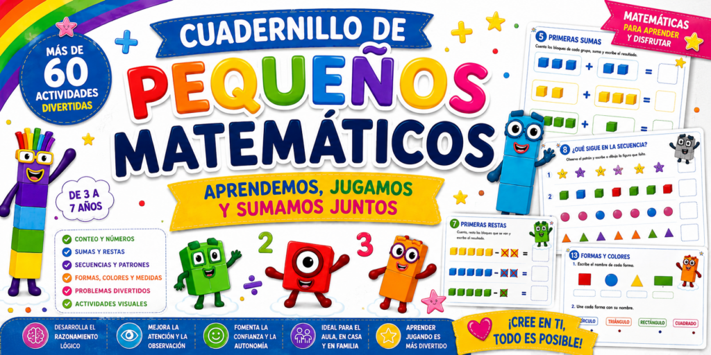 Las matemáticas pueden convertirse en una auténtica aventura cuando se presentan de forma visual, manipulativa y divertida. Hoy compartimos un nuevo recurso pensado especialmente para los más pequeños: “Pequeños Matemáticos: [&hellip;]