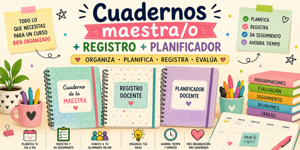 La organización docente es una de esas tareas que nos acompaña durante todo el curso. Programaciones, reuniones, evaluaciones, observaciones, seguimiento del alumnado, tareas pendientes… Son muchos los aspectos que necesitamos [&hellip;]