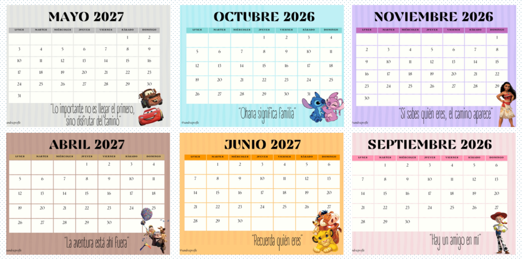 Hoy compartimos un recurso especialmente bonito y práctico para preparar el nuevo curso escolar: una colección de calendarios mensuales inspirados en personajes Disney para el curso 2026-2027. El material incluye [&hellip;]