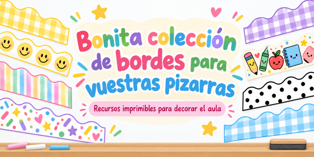 La decoración del aula también forma parte de la creación de un espacio agradable, acogedor y motivador para nuestros alumnos. Por eso, hoy compartimos una bonita colección de bordes decorativos [&hellip;]