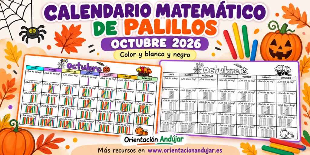 Seguimos ampliando nuestros recursos para trabajar las matemáticas de una forma visual, sencilla y muy práctica. En esta ocasión compartimos un Calendario matemático de palillos para el mes de octubre [&hellip;]
