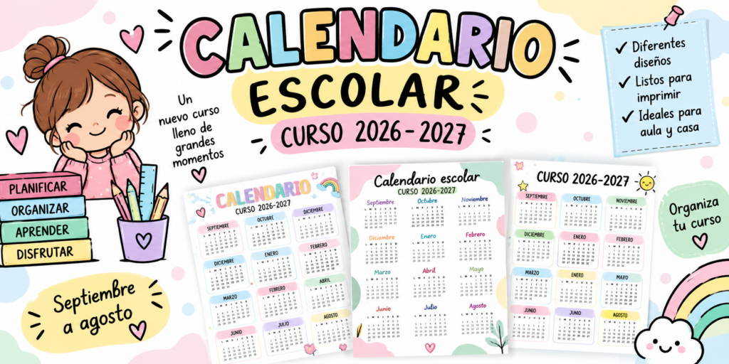 📅 Calendarios escolares curso 2026-2027: diferentes diseños para organizar todo el año Comenzar un nuevo curso escolar implica organización, planificación y muchas fechas que recordar. Por eso, hoy compartimos una [&hellip;]