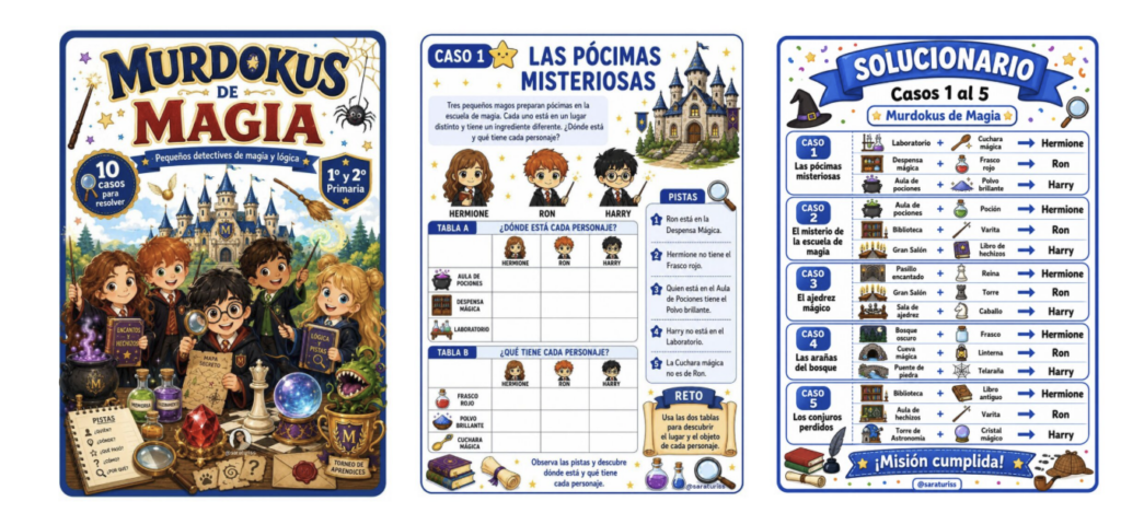 Hoy compartimos un recurso de esos que enganchan desde la primera página: 10 Murdokus mágicos pensados para que los niños y niñas del primer ciclo de Educación Primaria trabajen la [&hellip;]