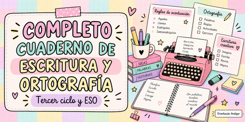 Trabajar la expresión escrita y la ortografía de forma variada resulta mucho más motivador para el alumnado que limitarse a realizar ejercicios repetitivos. Por eso, hoy compartimos este completo cuaderno [&hellip;]