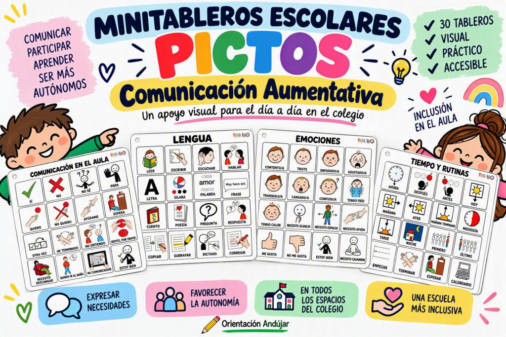 ¡¡¡ MINITABLEROS ESCOLARES con pictogramas: Comunicación Aumentativa para el día a día La comunicación es esencial para participar, aprender, pedir ayuda, expresar necesidades y desenvolverse con mayor autonomía en el [&hellip;]
