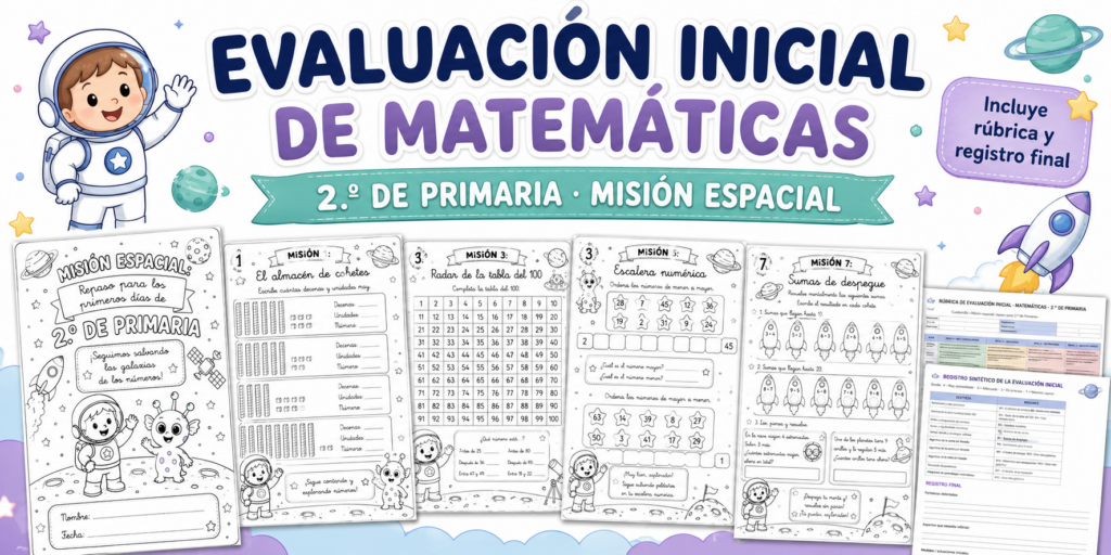 Continuamos ampliando nuestra colección de evaluaciones iniciales para Educación Primaria con un nuevo recurso pensado para conocer el punto de partida del alumnado al comenzar 2.º de Primaria. En esta [&hellip;]