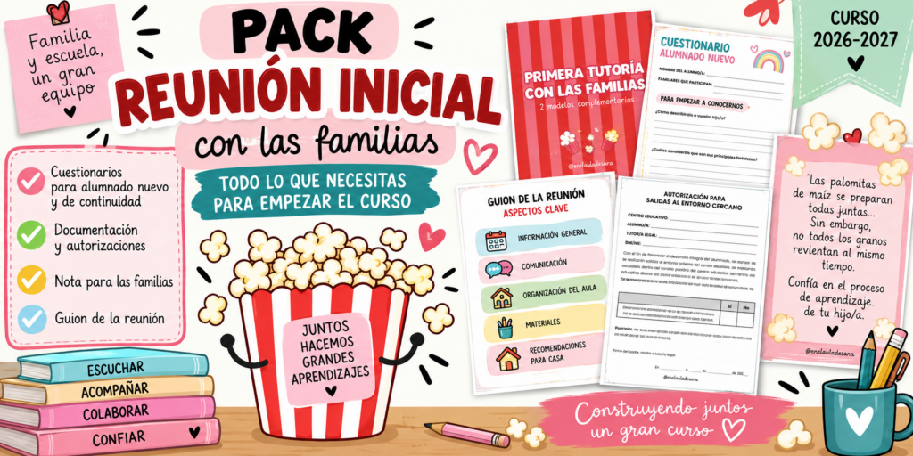 ¡Hola compis! 👋🏽 Os traigo un pack de reunión inicial con familias pensado para que no se os escape nada en ese primer encuentro tan importante 🍿 ¿Qué encontrarás en [&hellip;]