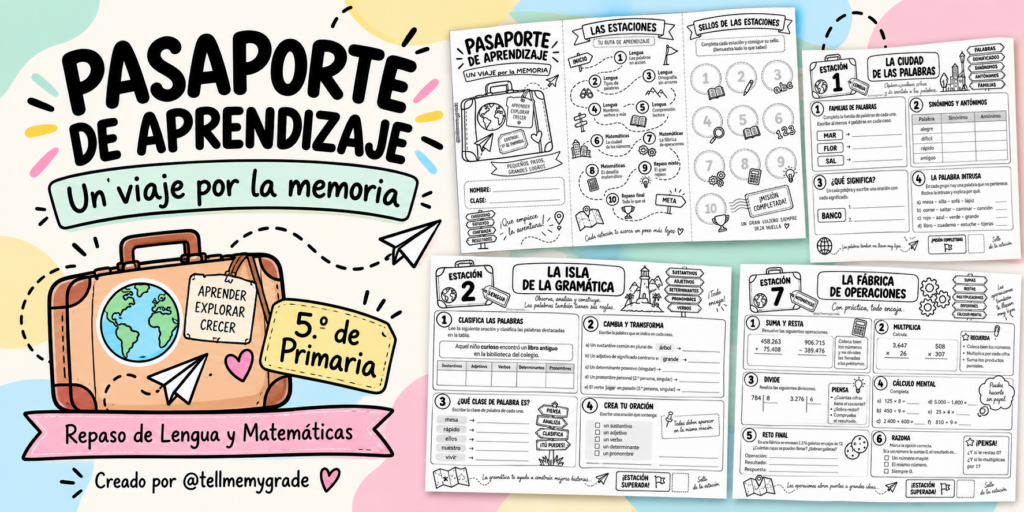 ¡Preparad las maletas, que comienza un viaje por lo aprendido! Hoy compartimos «Pasaporte de aprendizaje: un viaje por la memoria», un recurso de @tellmemygrade que convierte el repaso de Lengua [&hellip;]