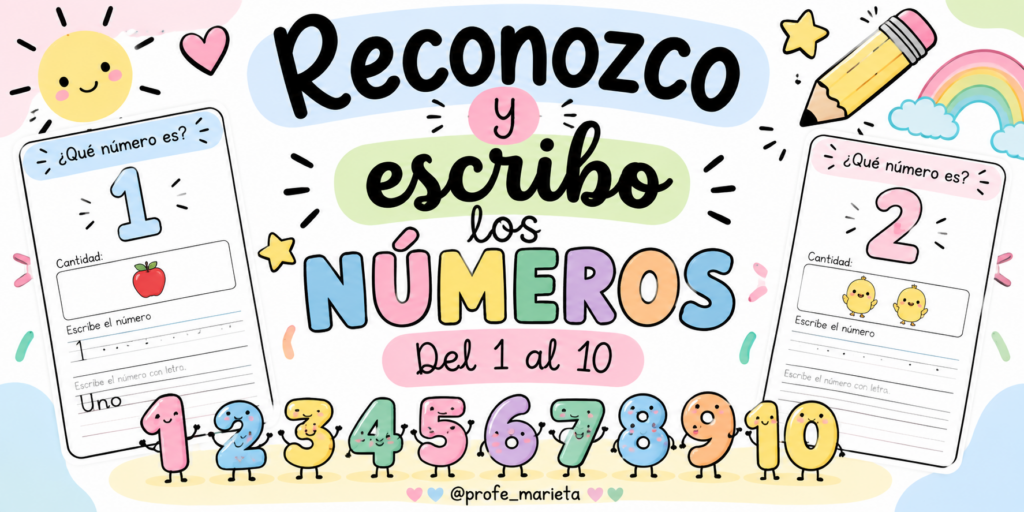 Hoy compartimos un recurso especialmente pensado para acompañar a los más pequeños en sus primeros aprendizajes matemáticos: “Reconozco y escribo los números”, una colección de fichas para trabajar los números [&hellip;]