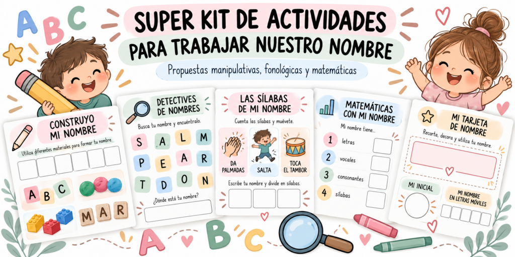 Hoy compartimos un recurso muy especial y muy versátil para los más peques del aula: un super kit de actividades para trabajar el nombre propio de una forma manipulativa, divertida [&hellip;]