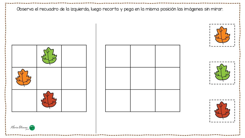 Hay actividades que, con una dinámica muy sencilla, permiten poner en marcha varios procesos al mismo tiempo. Observar, recordar, localizar, recortar y colocar son precisamente las acciones que tendrán que [&hellip;]