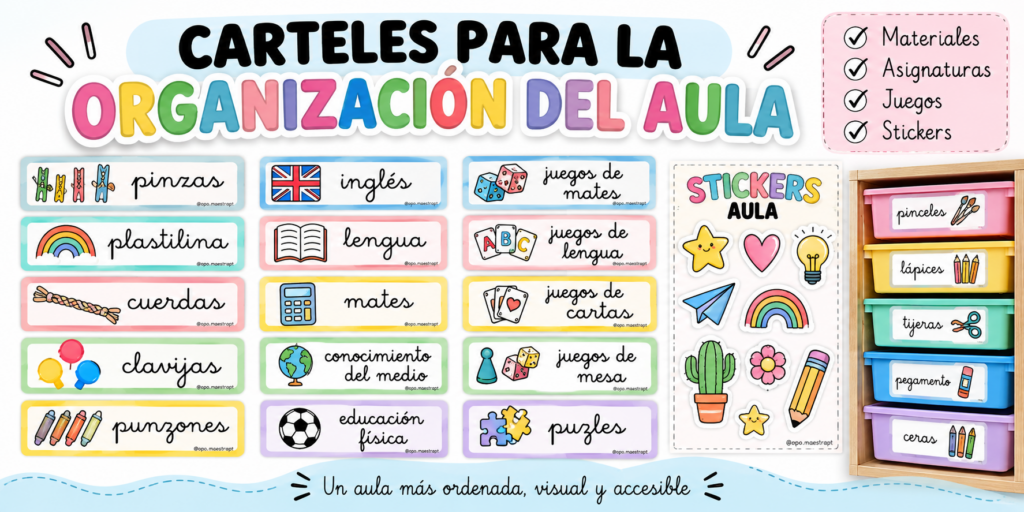 Tener un aula ordenada y visualmente bien organizada facilita muchísimo el día a día, especialmente cuando queremos que el alumnado gane autonomía y sepa encontrar cada material sin depender constantemente [&hellip;]