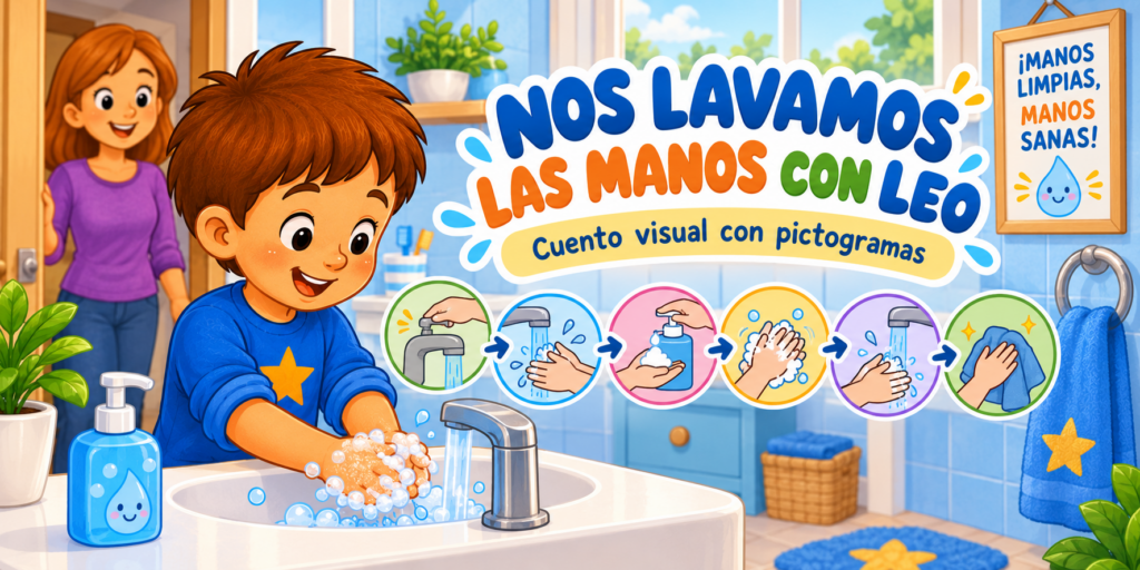 Hoy compartimos un recurso especialmente útil para trabajar en el aula un hábito cotidiano y fundamental: el lavado de manos. A través de una pequeña historia protagonizada por Leo, los [&hellip;]