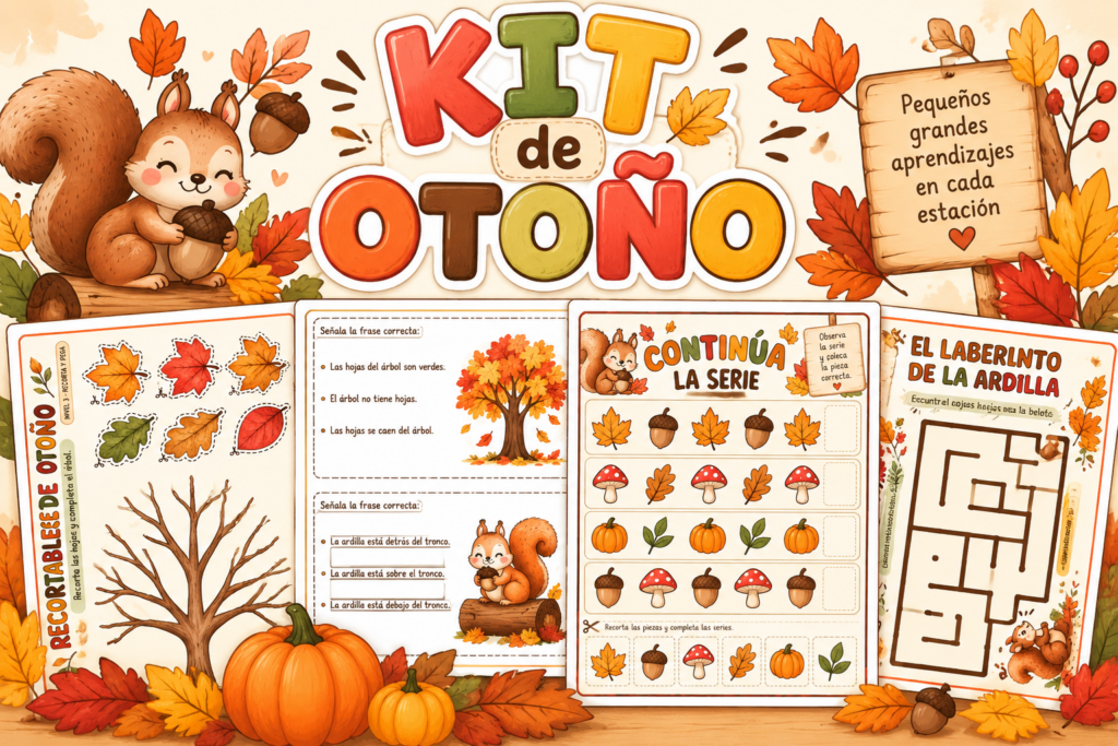 ¡El otoño ya está aquí! Una estación llena de colores, cambios en la naturaleza, nuevos descubrimientos y numerosas oportunidades para aprender jugando. Por ello, compartimos este completo kit de otoño, [&hellip;]