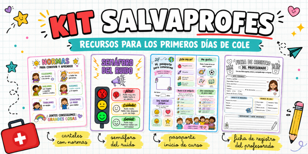 Los primeros días de curso suelen venir acompañados de una mezcla de ilusión, nervios, presentaciones, organización del aula, nuevas rutinas y muchísimas cosas que preparar. Por eso, cualquier recurso que [&hellip;]