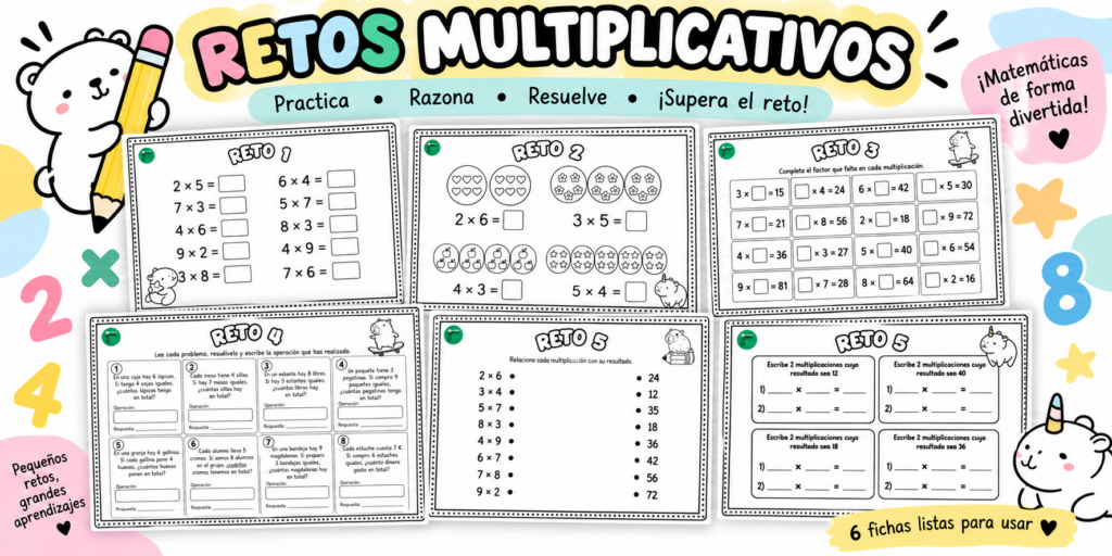 Las multiplicaciones se aprenden mucho mejor cuando, además de practicar las tablas, proponemos actividades variadas que obliguen al alumnado a pensar, relacionar y aplicar lo aprendido. Por eso hoy compartimos [&hellip;]