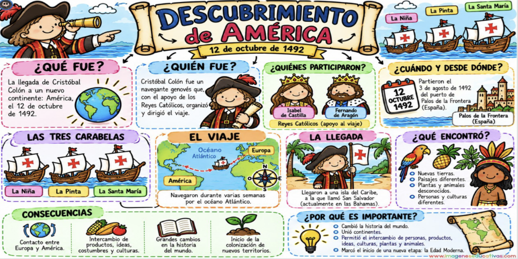 Los Recursos Educativos Visuales para trabajar el Día 12 de Octubre permiten acercar diferentes contenidos históricos al alumnado mediante imágenes claras, atractivas y fáciles de comprender. Son especialmente útiles para [&hellip;]