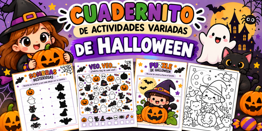 ¡Aquí tienes 4 propuestas de Halloween listas para imprimir, jugar y disfrutar! 👻🧡 🔎 VEO, VEO… Observa, busca y cuenta.👻 SOMBRAS MISTERIOSAS: Descubre las parejas.🧩 PUZZLES DE HALLOWEEN: Recorta y [&hellip;]