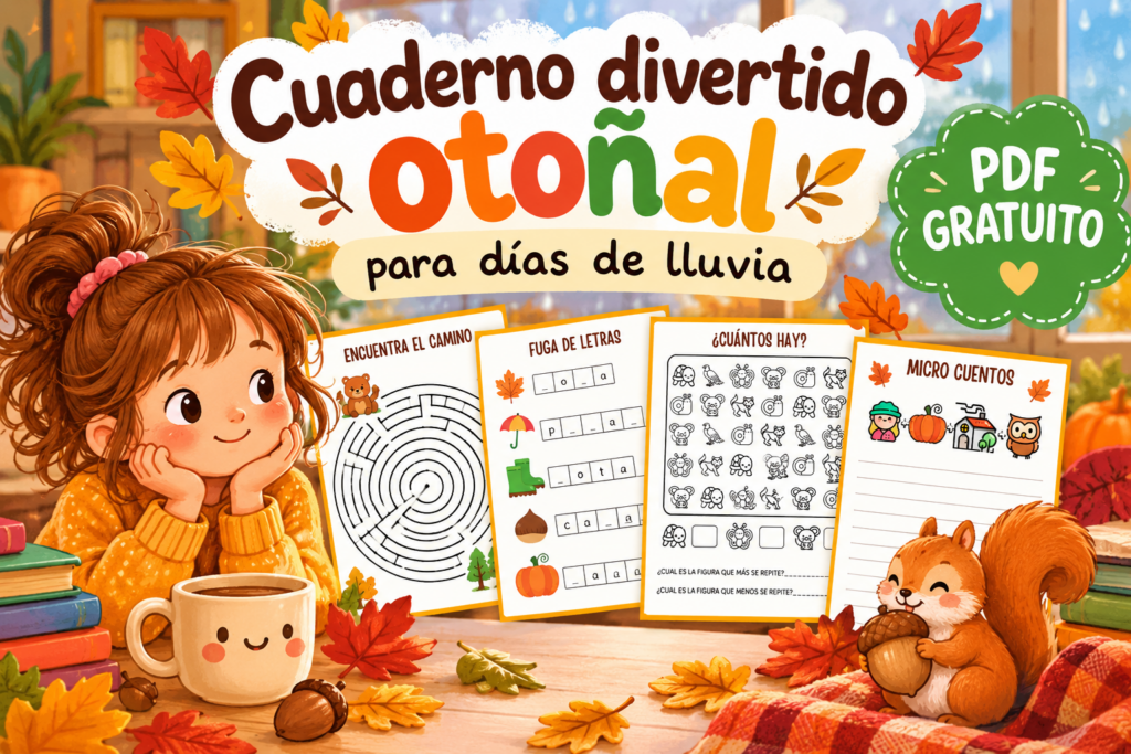 Cuaderno divertido otoñal para días de lluvia: 34 páginas de retos, juegos y aprendizaje Con la llegada del otoño también aparecen esos días de lluvia en los que apetece quedarse [&hellip;]
