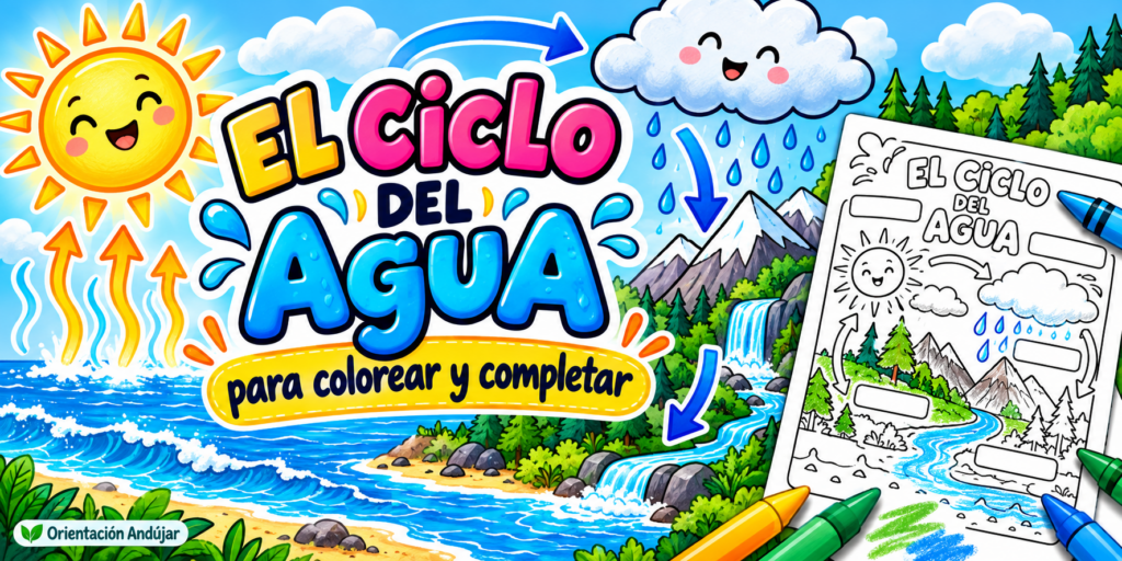El ciclo del agua para colorear y completar: aprendemos paso a paso 💧🌧️☀️ Hoy compartimos un nuevo recurso de Orientación Andújar pensado para trabajar de una forma muy visual y [&hellip;]