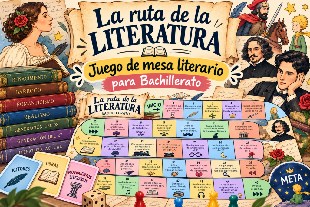 ¿Y si pudiéramos repasar toda la historia de la literatura española jugando? ¿Y si nuestros alumnos tuvieran que superar diferentes desafíos literarios para llegar a la meta? Hoy, desde Orientación [&hellip;]