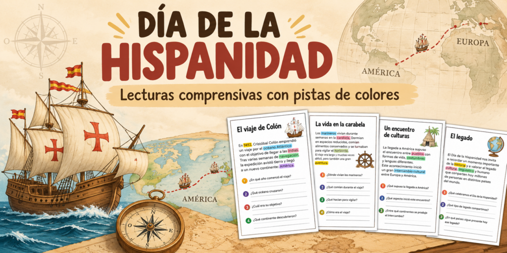 Con motivo del 12 de octubre, Día de la Hispanidad, compartimos un nuevo recurso pensado para trabajar la comprensión lectora en Primaria de una forma mucho más visual, guiada y [&hellip;]