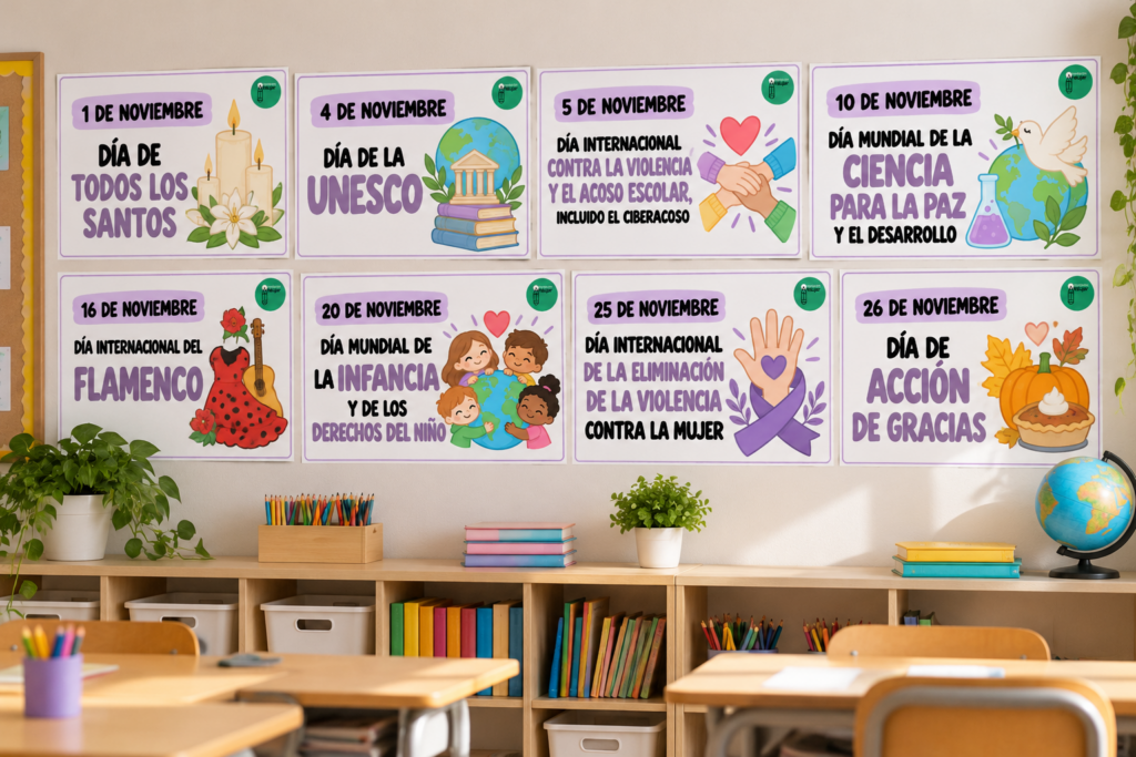 Noviembre llega cargado de fechas especiales que nos ofrecen una magnífica oportunidad para trabajar valores, descubrir acontecimientos importantes y fomentar la curiosidad de nuestros alumnos. Para aprovechar estas celebraciones, hemos [&hellip;]