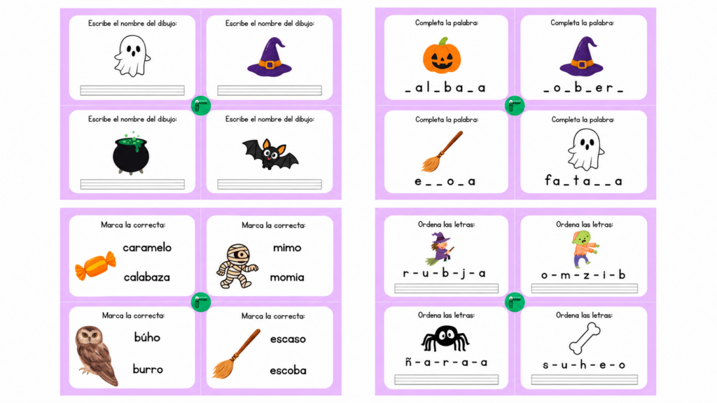 Halloween es una temática que despierta la curiosidad y el entusiasmo de los más pequeños, por eso hoy compartimos un divertido pack de tarjetas de lectoescritura con vocabulario relacionado con [&hellip;]