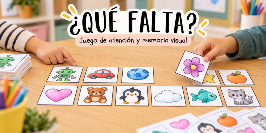 Trabajar la atención y la memoria puede convertirse en un juego muy divertido con este recurso titulado “¿Qué falta?”, creado por @tijerasdemaestra. Se trata de una propuesta manipulativa y muy [&hellip;]